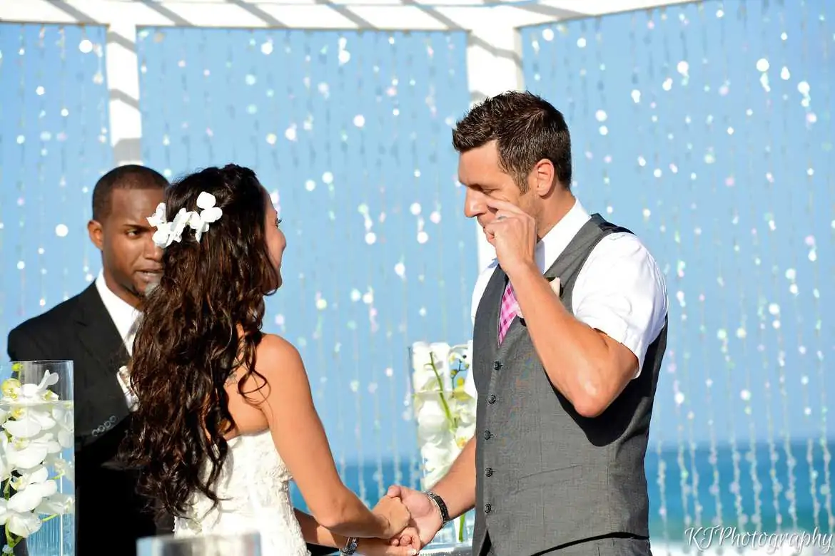 groom cries at wedding