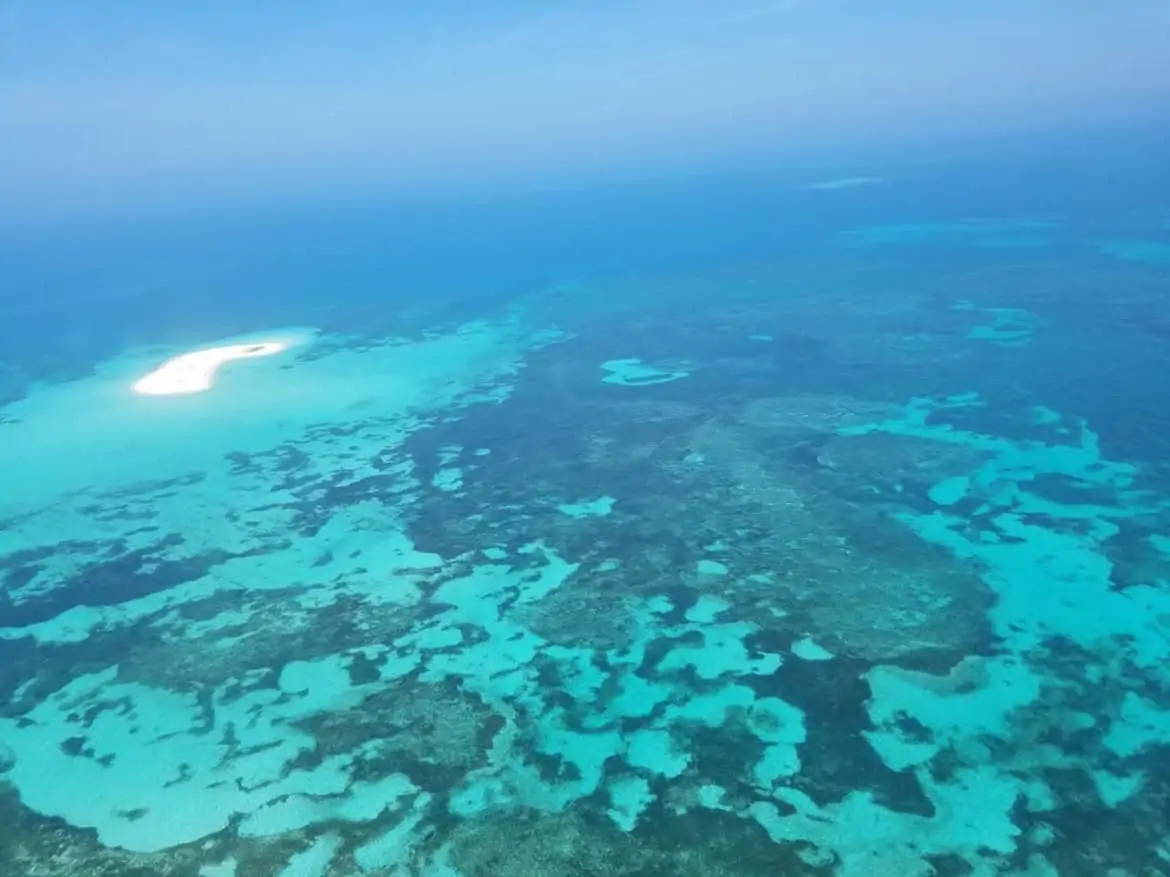 view of key west from dry tortugas seaplane