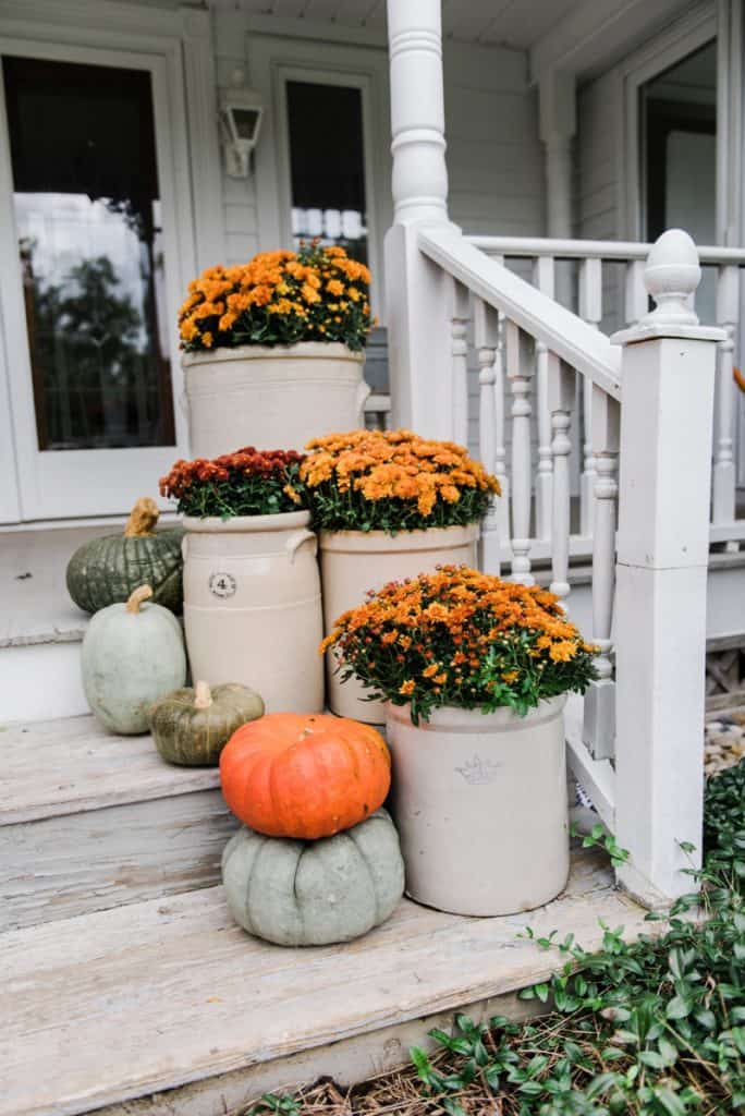 fall porch decor pumpkins mums by liz marie 0001