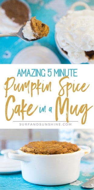 pumpkin spice cake in a mug recipe