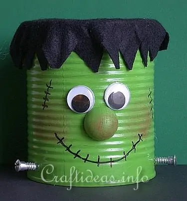 frankenstein recycled can craft