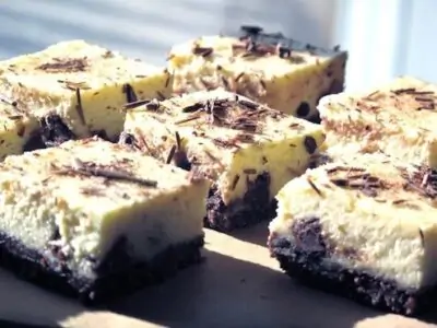 Brownie Brittle Eggnog Cheesecake Bars