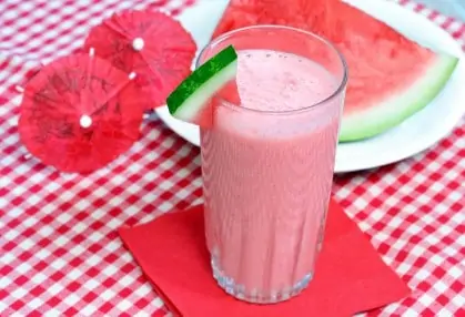Peachy Pink Smoothie with Watermelon