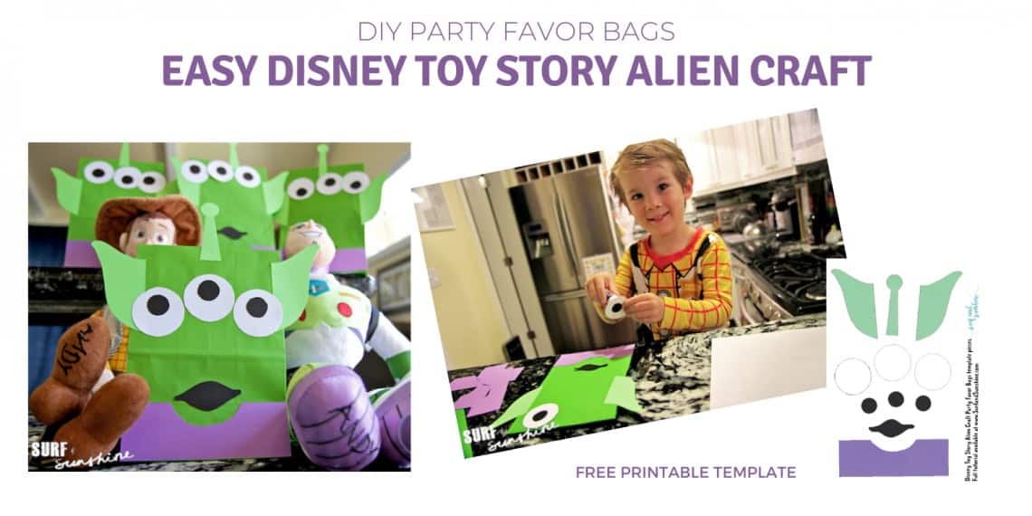 Disney Toy Story Alien Party Favor Bags Free Printable Template