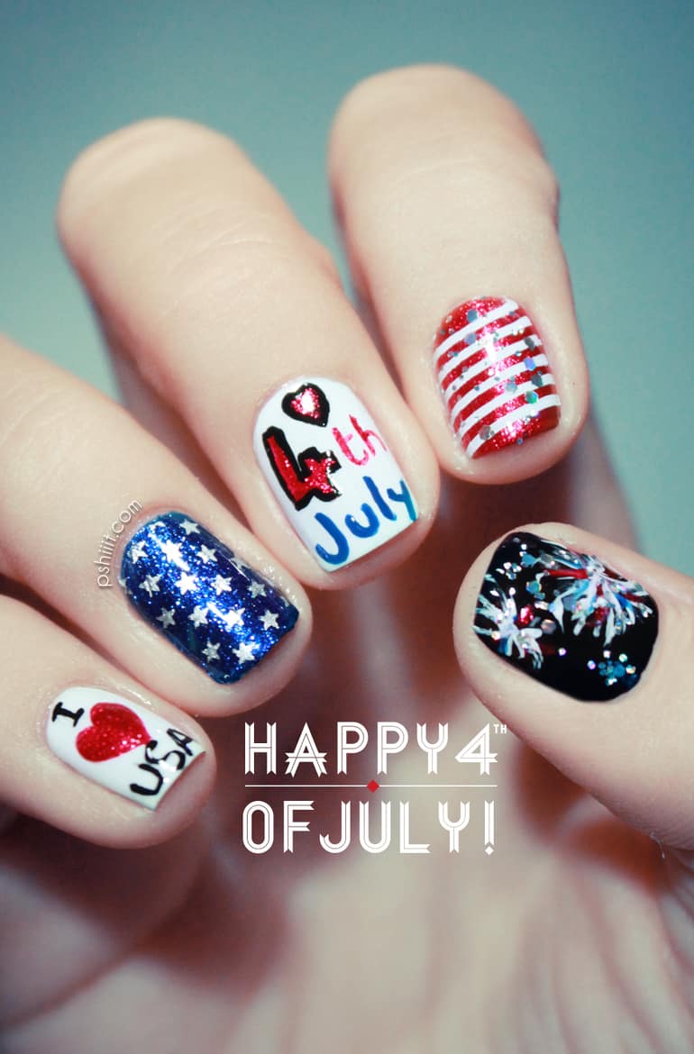 Fourth of July Nail Art