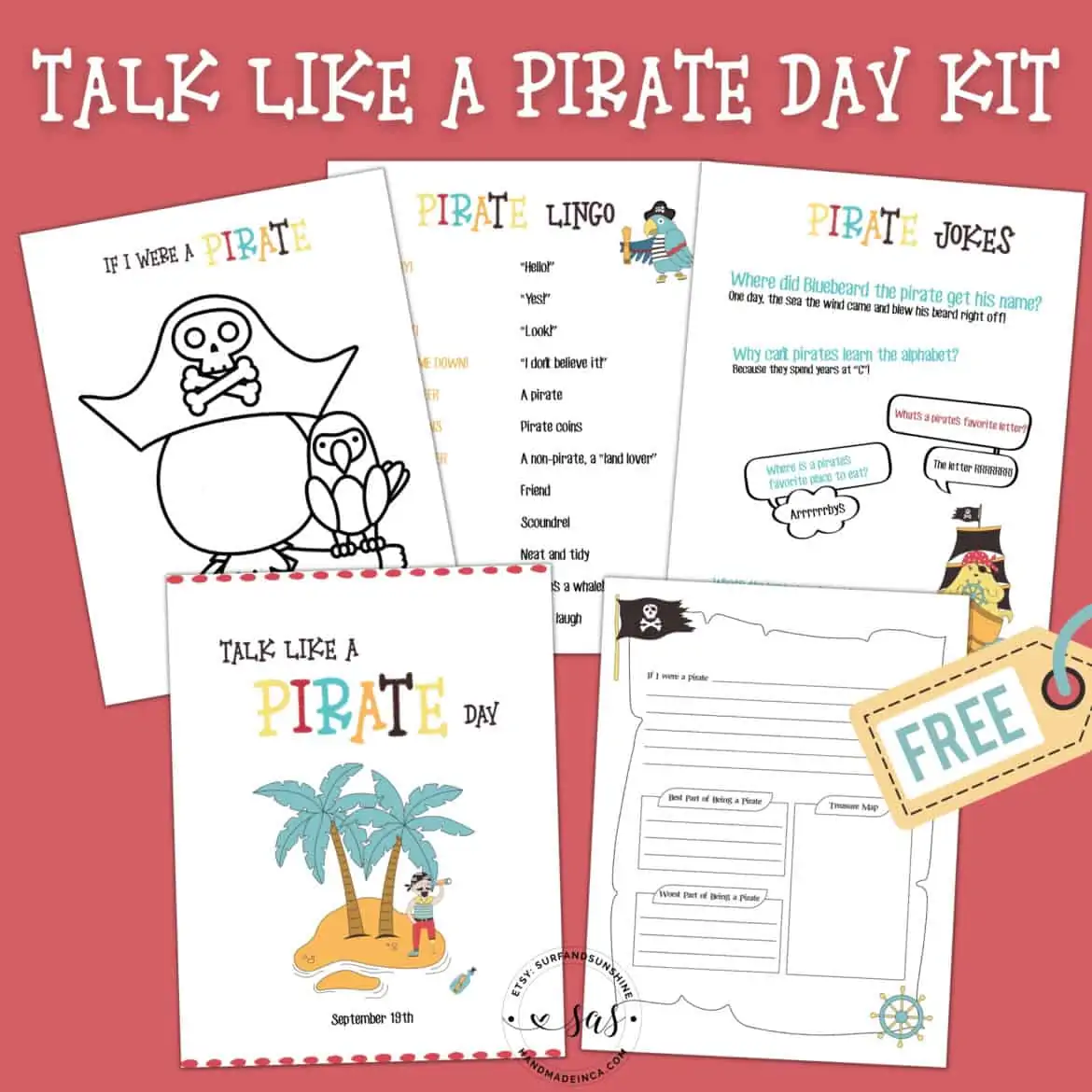 Talk Like a Pirate Day Printables Free