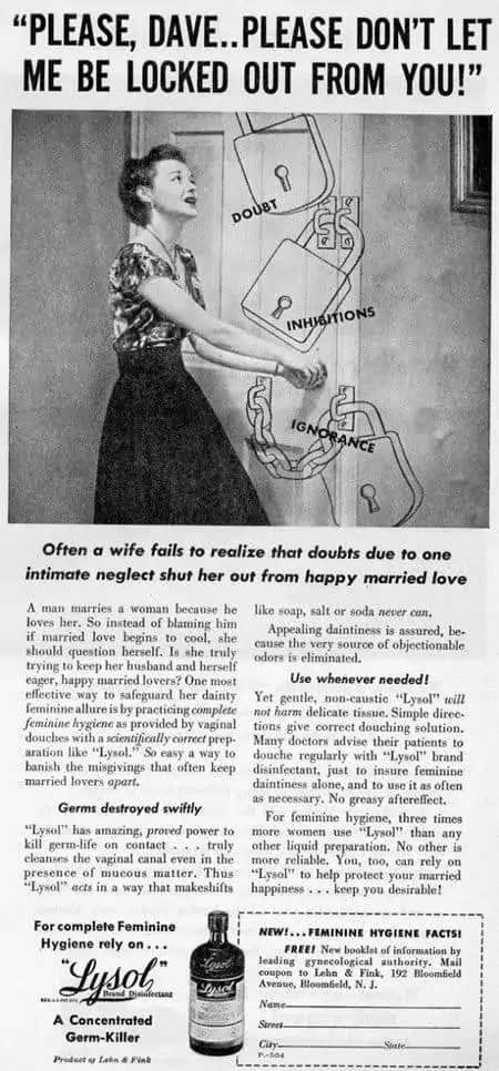 shocking vintage ad lysol