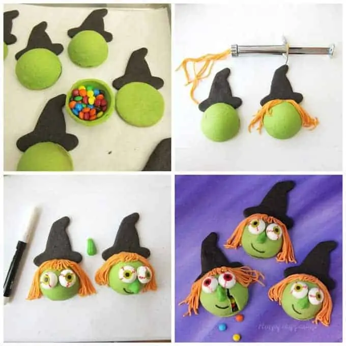 easy to make halloween desserts and treats  candy filled witch cookies