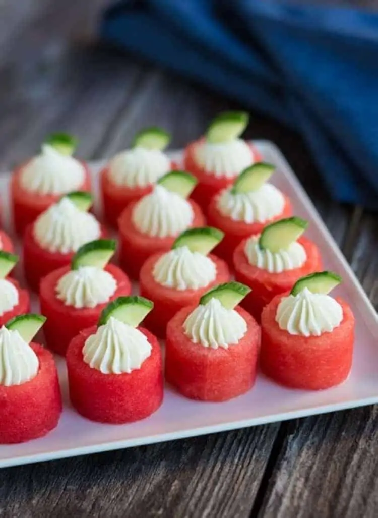 Mouth Watering Summer Wedding Appetizers watermelon goat cheese