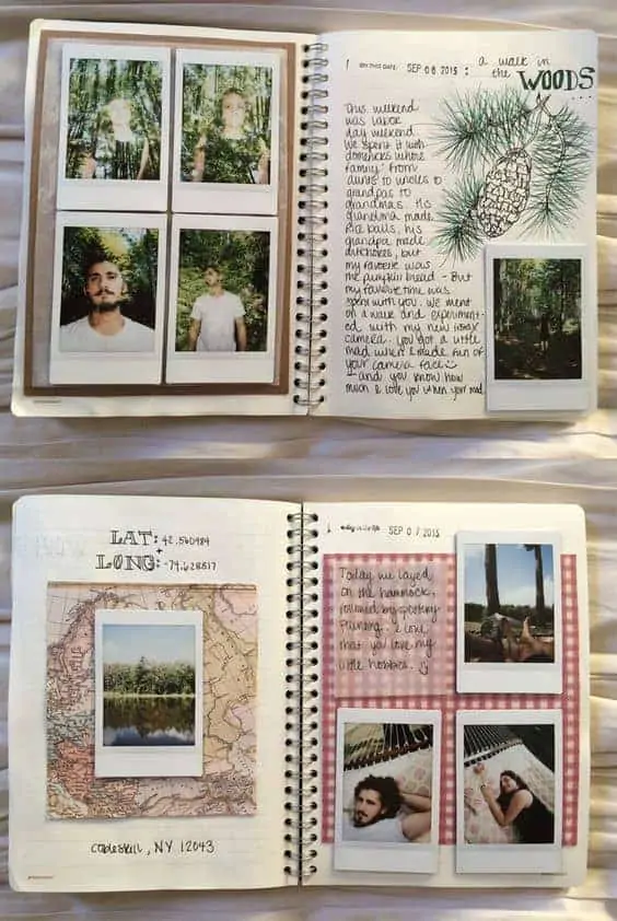 Cute Polaroid pictures and Polaroid picture ideas travel journal