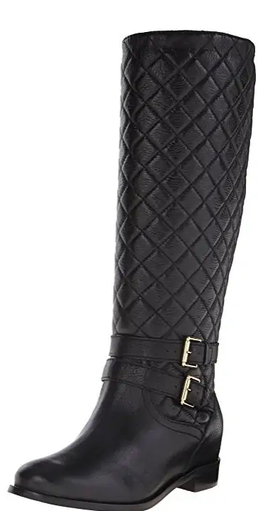 designer kate spade diamond stitched leather boots in black trendy boots for fall
