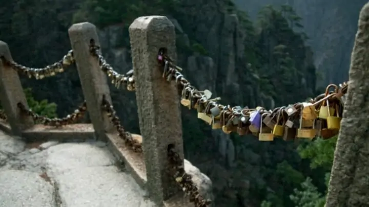 Love locks in Huangshan, China