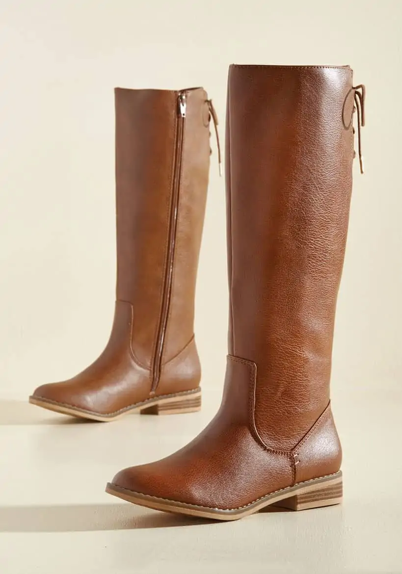 caramel tall riding boot with zippers trendy boots for fall
