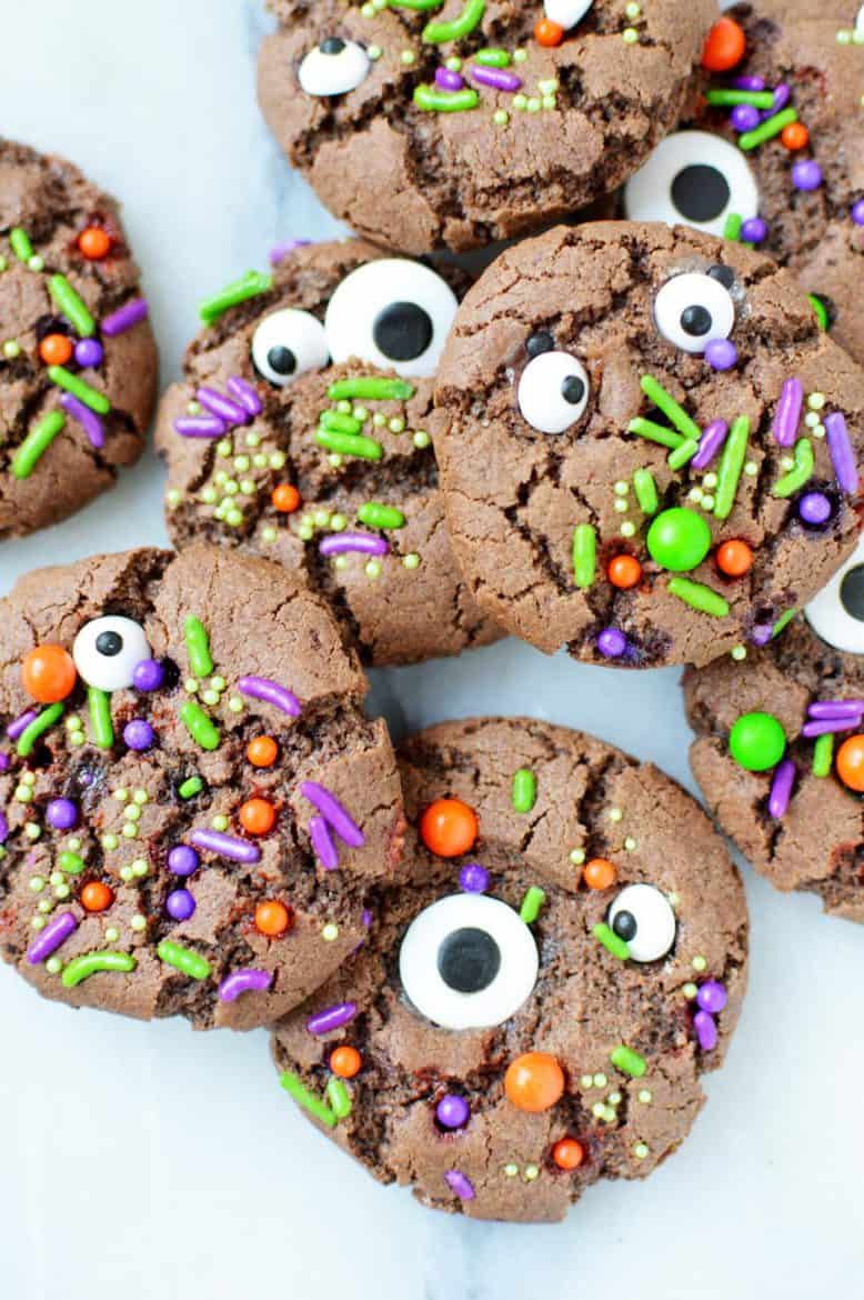 chocolate halloween monster cookies recipe