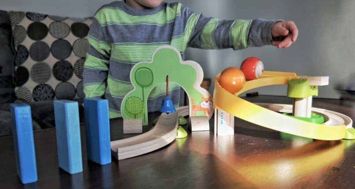wooden track toy - non electronic toys for kids