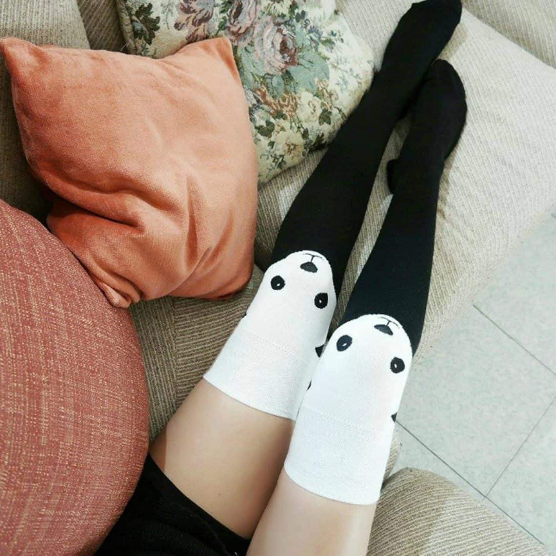 thigh high panda socks