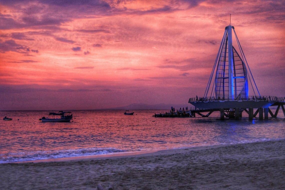 sunset puerto vallarta mexico warm places to visit in december