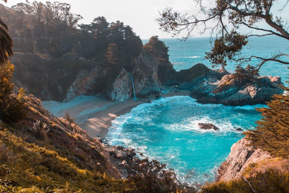 beach ocean cliffs