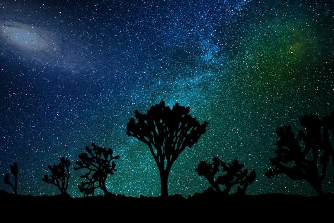 milky way night stargazing joshua tree