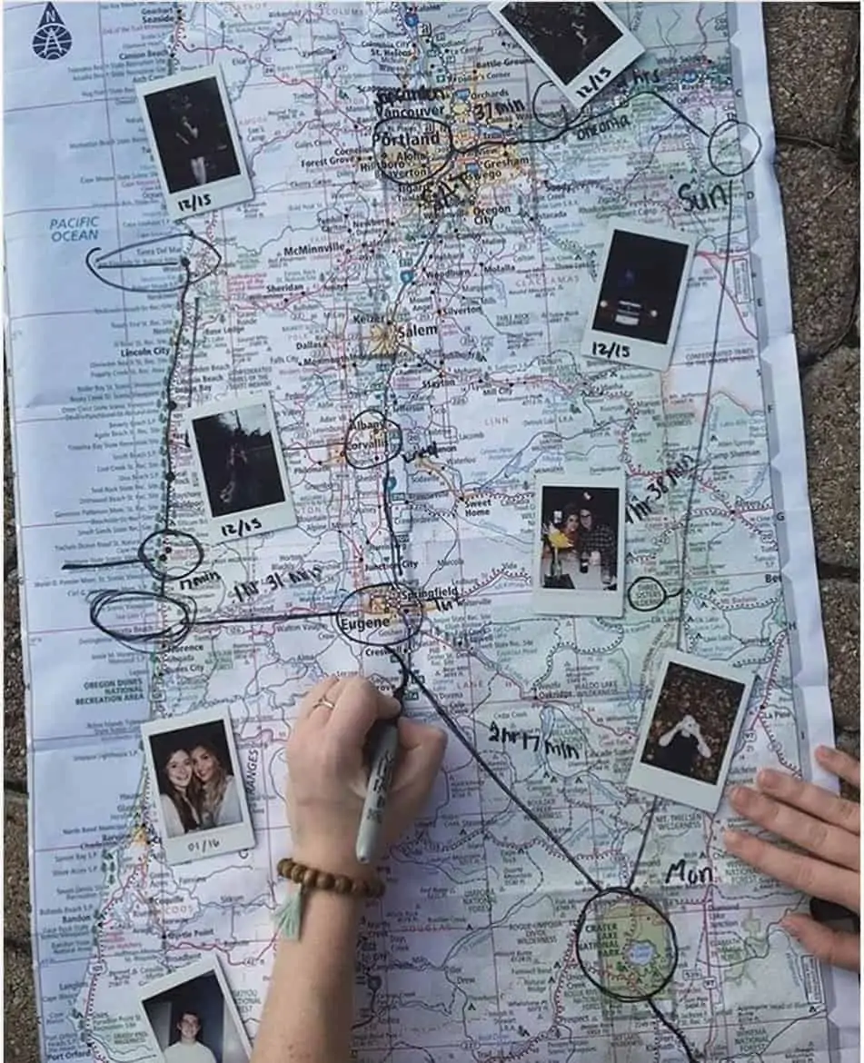 polaroid picture ideas travel map
