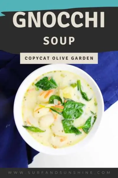 Copycat Olive Garden Chicken Gnocchi Soup Recipe pin