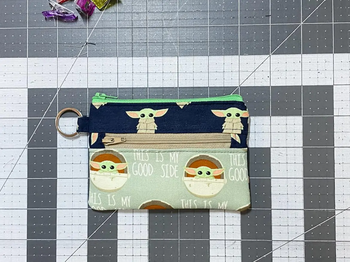 Two Zip Coin Purse Sewing Tutorial with Keyring