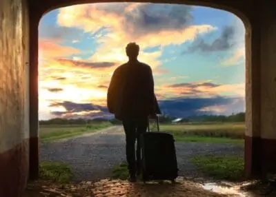 travel sunrise suitcase