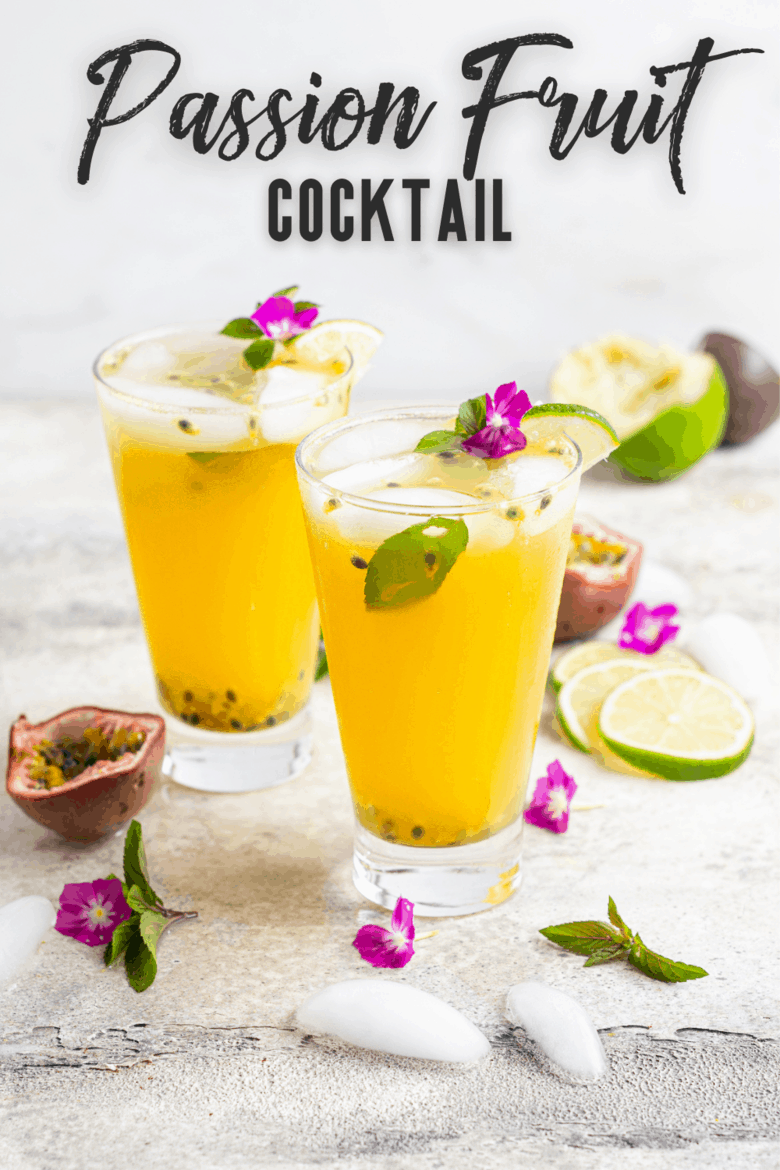 Passion Fruit Cocktail Recipe Pin