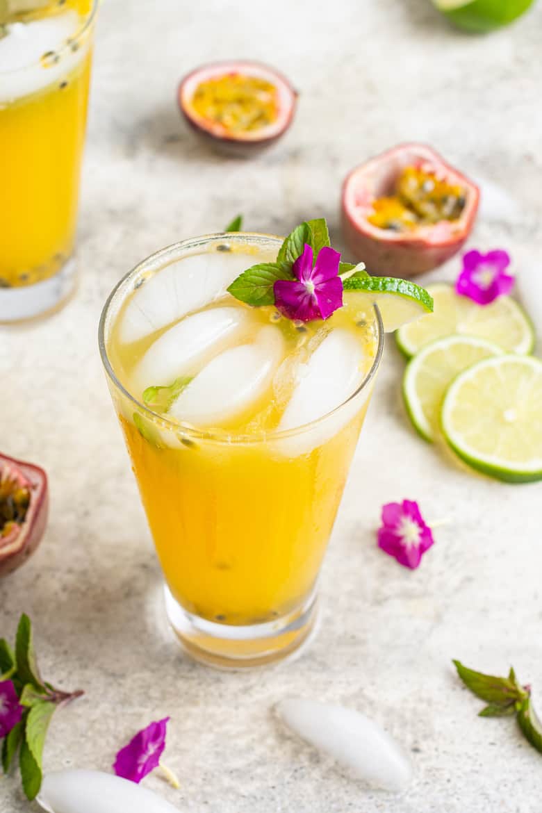passion fruit cocktail recipe with lime and gin or vodka