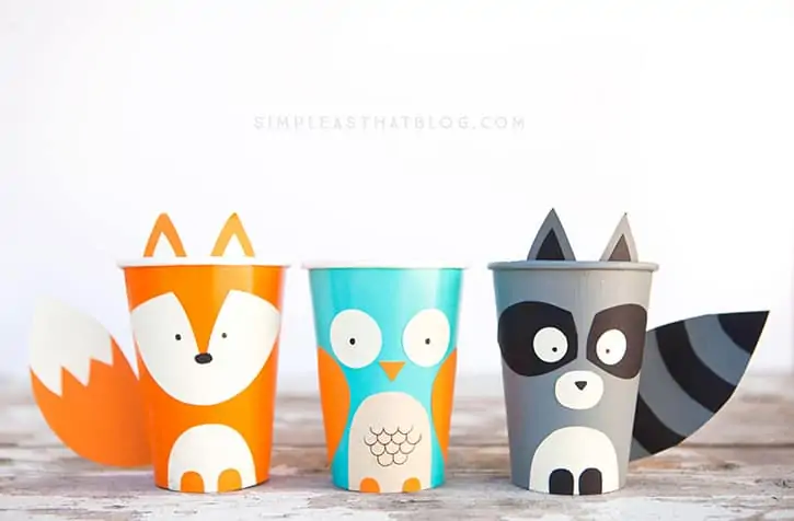 woodland animals cup craft