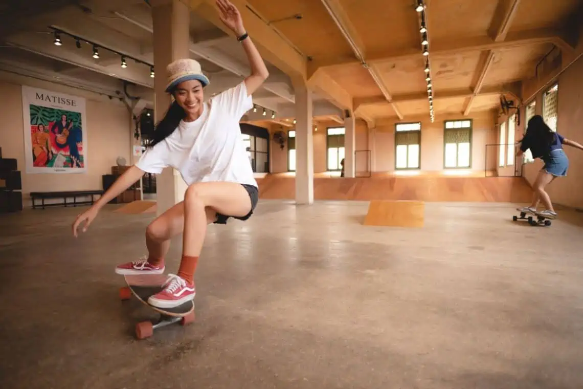 girl skateboarding -  -