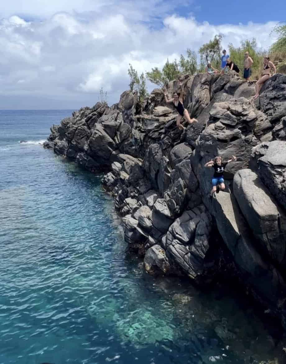 cliff jumping and kapalua bay
