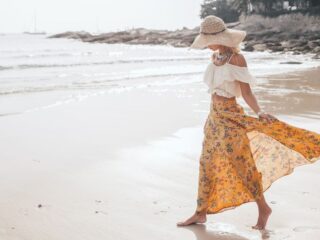 beachy maxi skirt