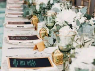 Green wedding decor