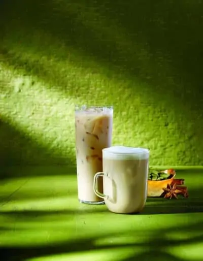Handcrafted iced and hot Teavana Oprah Chai Tea Lattes