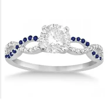Infinity Diamond & Blue Sapphire Engagement Ring, Palladium 0.21ct – $838