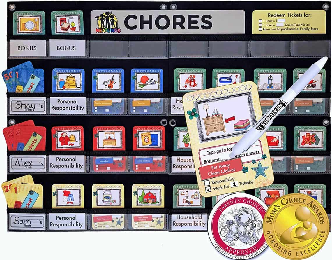 chore choice board with reward system