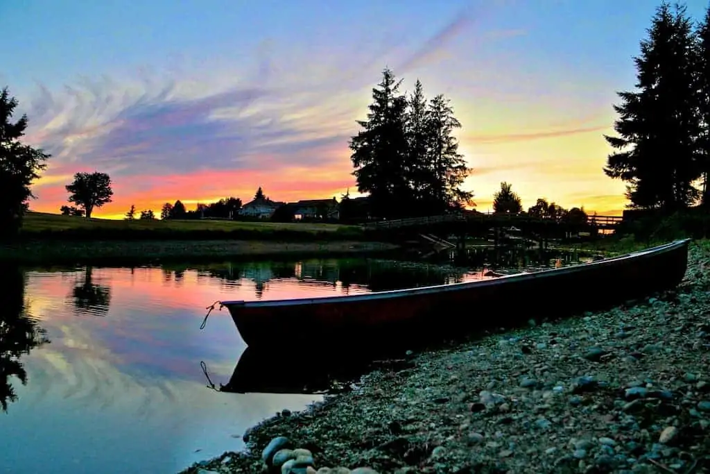 lazy summer sunset on the lake