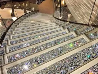 msc divina Swarovski staircase