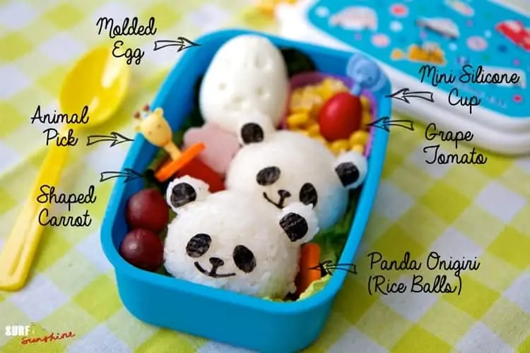 panda rice ball bento