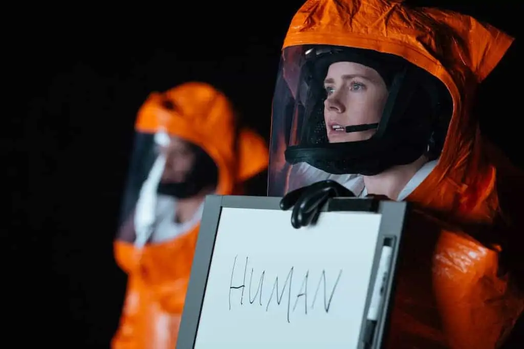 Amy Adams (right) as Louise Banks in ARRIVAL by Paramount Pictures